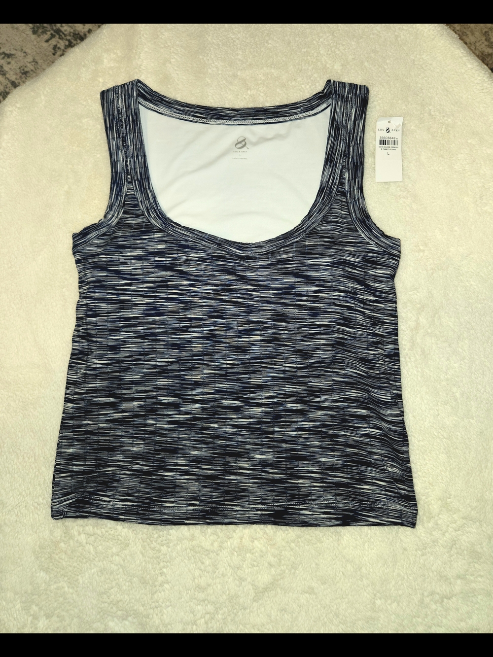 Lou & Grey Navy Space-Dye Scoop Tank